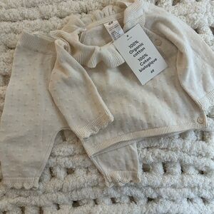 |H&M| Organic Cotton Off-White Baby Outfit